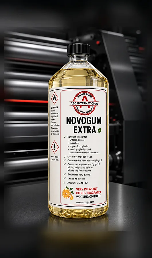 Fast cleaner for blankets,
cylinders, folding rollers and belts